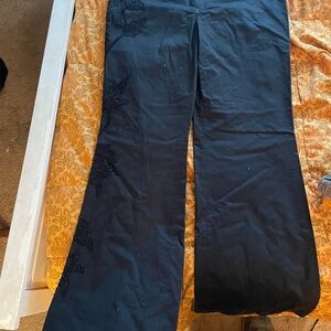 Express Black Editor Pants with bead embroidery